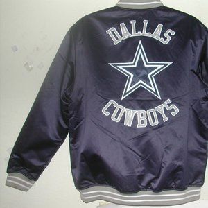 Men XL DALLAS COWBOYS JACKET Mitchell & Ness Embroidered THROWBACK Button Snaps